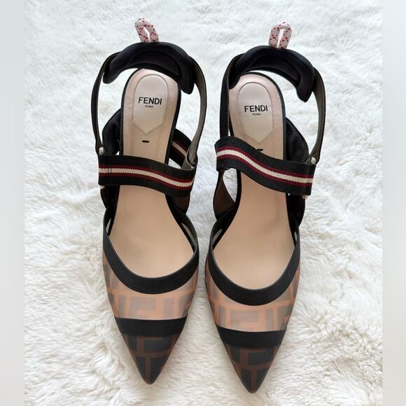 Fendi Colibri Mesh Slingback Pumps size 40 EU Authentic Retail 995$ - Picture 1 of 12
